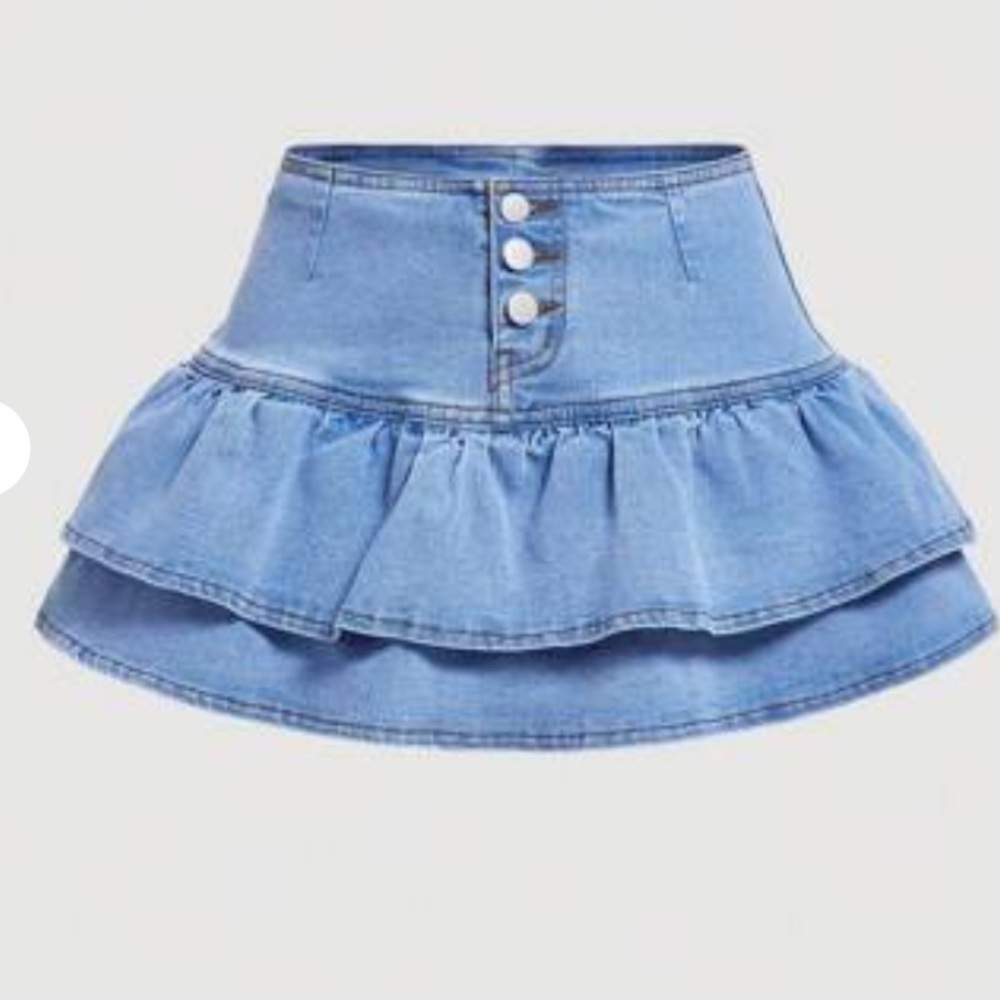 Ruffle Jean skort